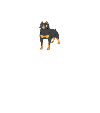 Rottweiler pisică model alb pe tricou