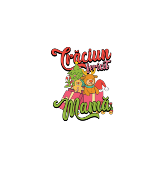 CRĂCIUN FERICIT MAMĂ model negru pe tricou