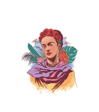 Portret Frida Kahlo model alb pe tricou