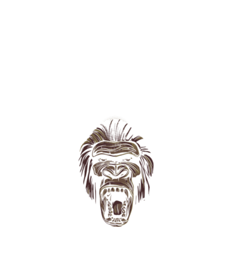Gorilla Face model negru pe tricou