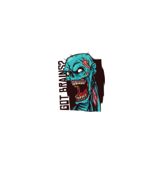 Got Brains? Cap Zombie model alb pe tricou