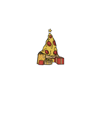 Pizza pom de Crăciun model albastru jeanși pe tricou