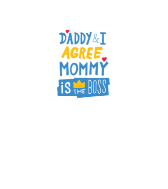 Mama e șefa model alb pe tricou