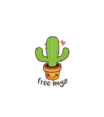 Free Hugz tricou amuzant Cactus model alb pe tricou