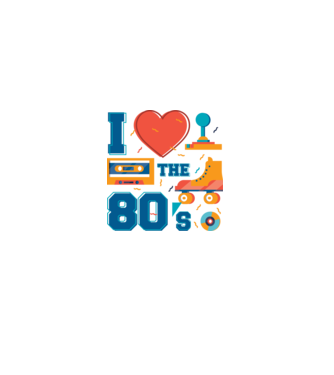 'I love the 80s - Iubesc anii ''80' model alb pe tricou