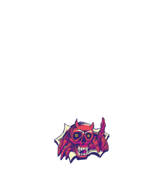 Craniu de Demon model negru pe tricou