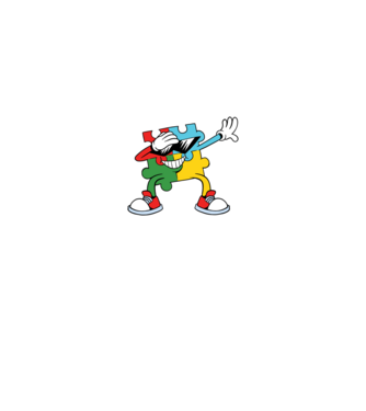 Autist DAB Puzzle model negru pe tricou