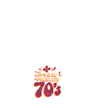'Born in the Legendary 70''s' model alb pe tricou
