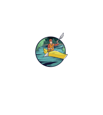 Caiac-canoe model negru pe tricou