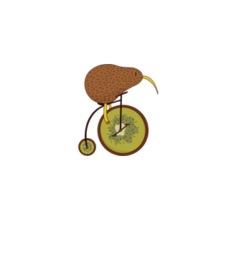 Bicicletă Kiwi model alb pe tricou