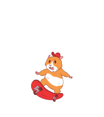 Hamster Skateboarder model nisipiu pe tricou