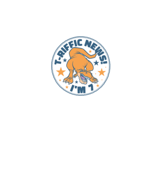 'T-rex Terrific news i''m 7' model gri pe tricou