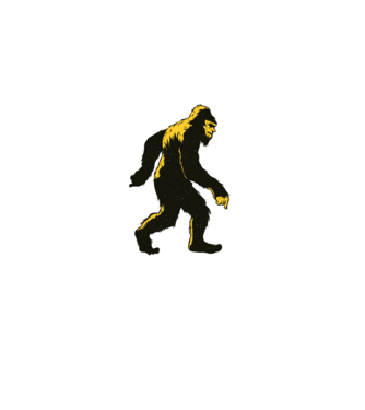 Yeti în pădure model negru pe tricou