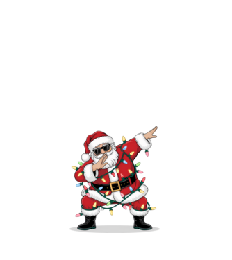 Santa Dab model alb pe tricou