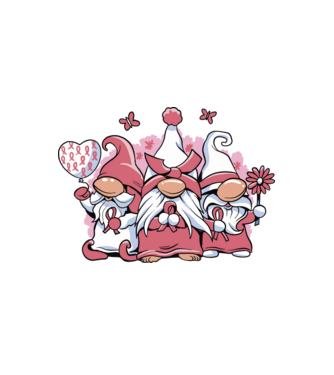 Pink christmas Gnomes model alb pe tricou
