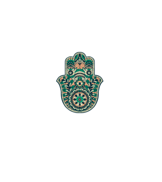 Mână Hamza - Mâna lui Dumnezeu Mandala model alb pe tricou