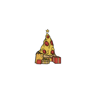 Pizza pom de Crăciun model verde pe tricou