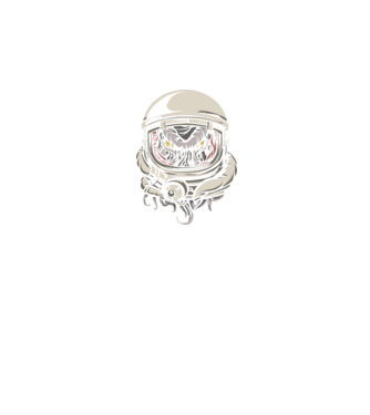 Cthulhu Astronaut model negru pe tricou