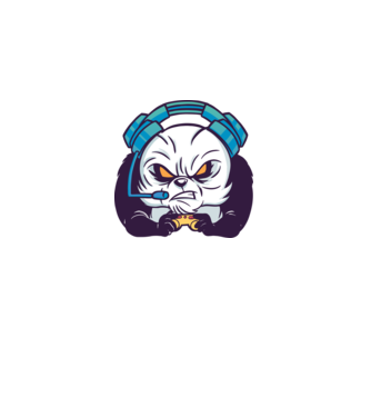 Gamer Panda model alb pe tricou