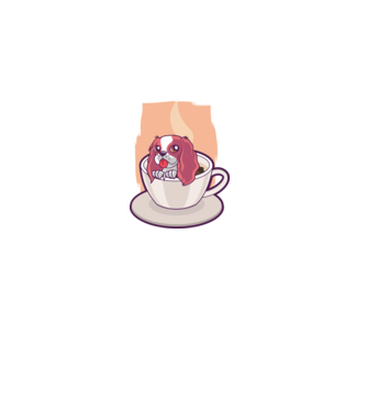 Cafea câine model albastru închis pe tricou