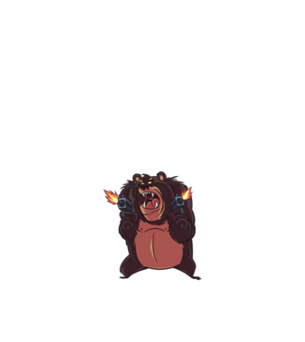 Pew Pew Pew Madafakas Urs model negru pe tricou