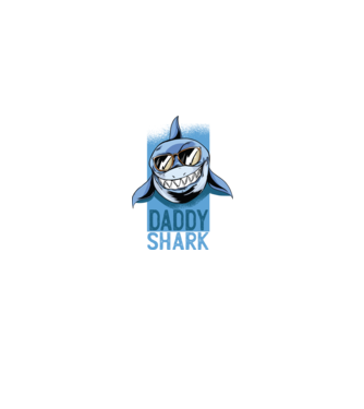 Daddy Shark tricou pentru tata model negru pe tricou