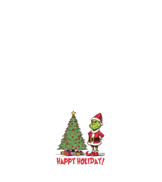 Happy Holiday Grinch model negru pe tricou
