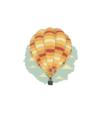 Aerostat model alb pe tricou