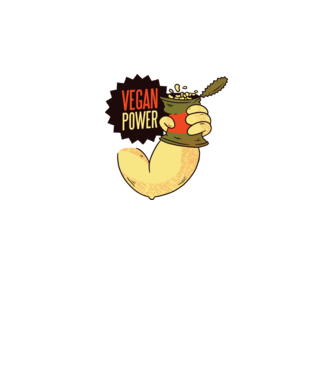 Putere vegan model negru pe tricou