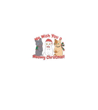 We wish You a Meowy Christmas model negru pe tricou