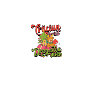 CRĂCIUN FERICIT DRAGOSTEA MEA model negru pe tricou
