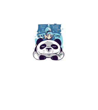 Anime Panda relaxare model alb pe tricou