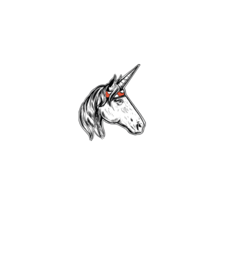 Cal Unicorn model gri pe tricou