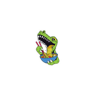 T-rex Ramen model roșu pe tricou