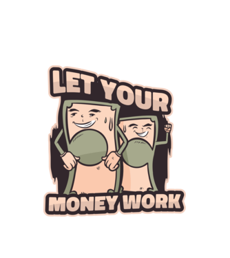 Let your money work model alb pe tricou