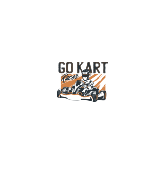 Concurent Go-kart model alb pe tricou