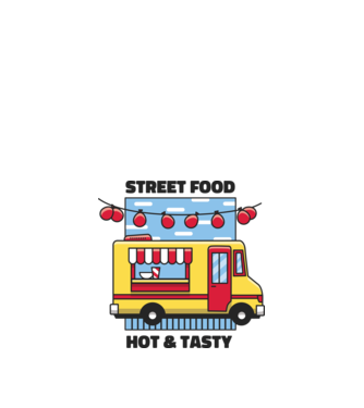 Foodtruck model nisipiu pe tricou