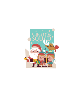 Christmas Squad Echipa de Crăciun model albastru închis pe tricou