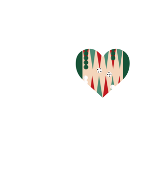 Love Backgammon model alb pe tricou