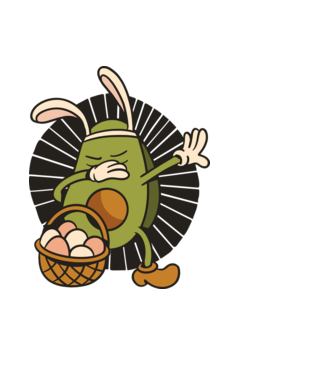 Avocado de Paște DAB model negru pe tricou