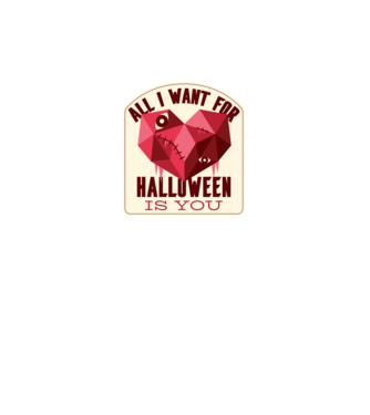 All I want for Halloween is You model alb/roșu pe tricou