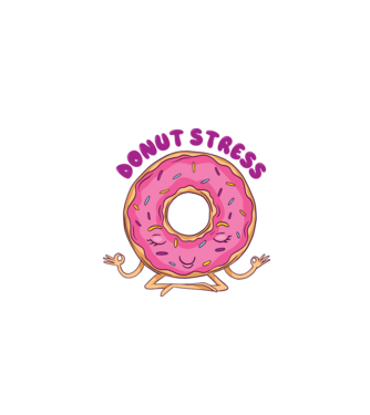 Donut Stress Gogoașă model alb pe tricou