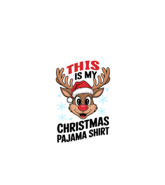 Christmas Pajama Reindeer Alb model alb pe tricou