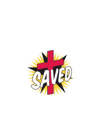 Saved Isus Cruce model alb pe tricou
