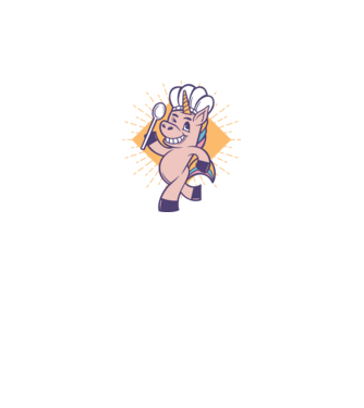 Unicorn Bucătar model alb pe tricou