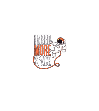 I need more space tricou astronaut model negru pe tricou