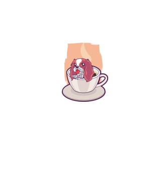 Cafea câine model albastru închis pe tricou