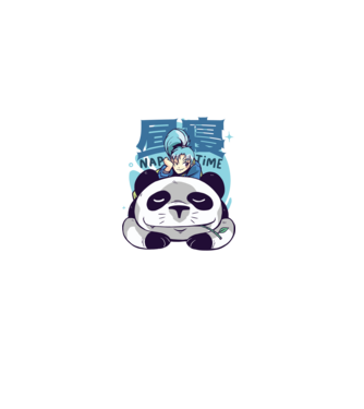 Anime Panda relaxare model alb pe tricou