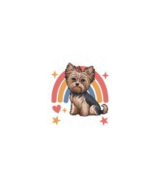 Yorkie Mom Negru model negru pe tricou