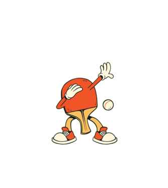 Ping Pong DAB model negru pe tricou